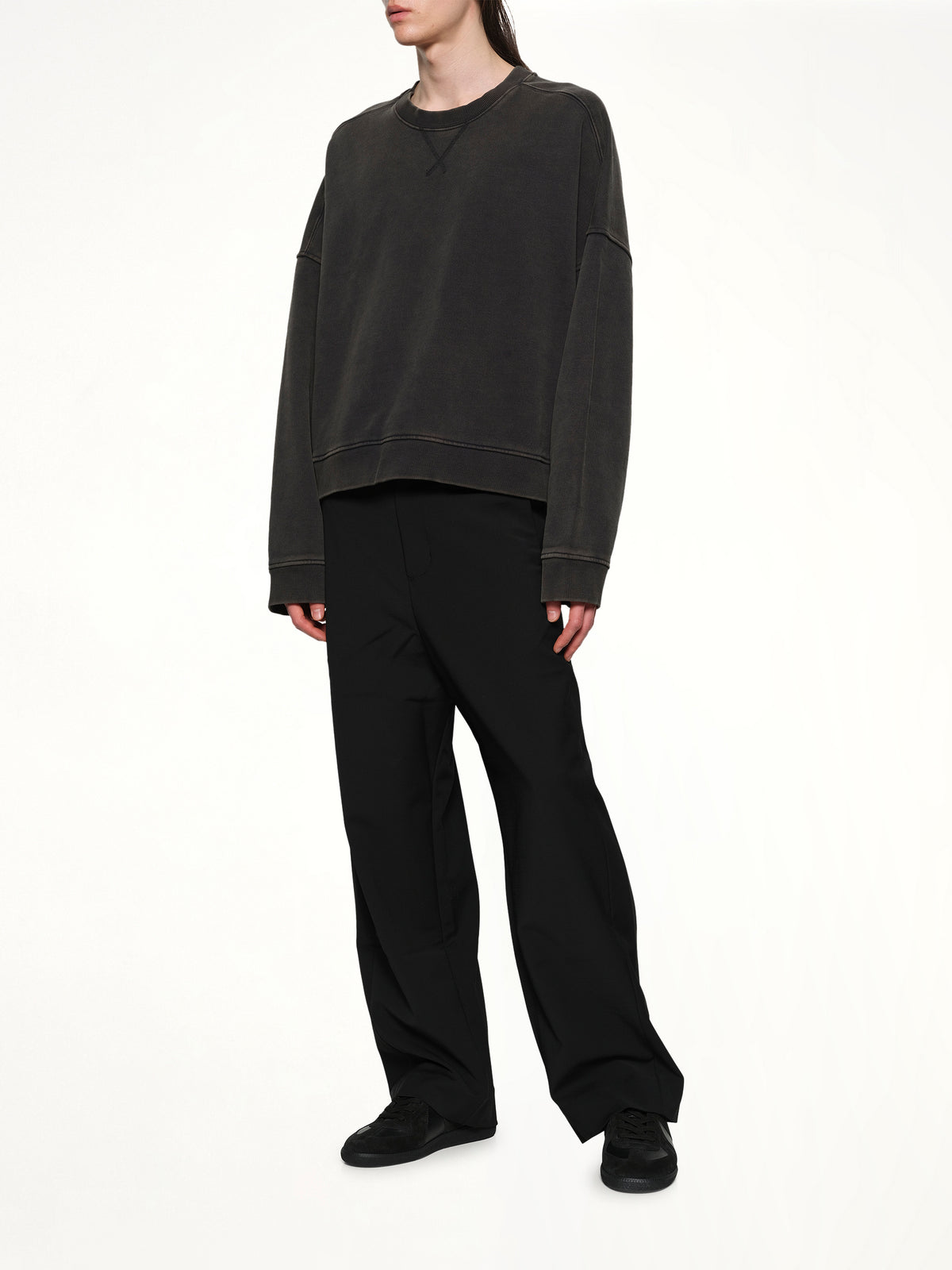 Box Crewneck in Washed Black