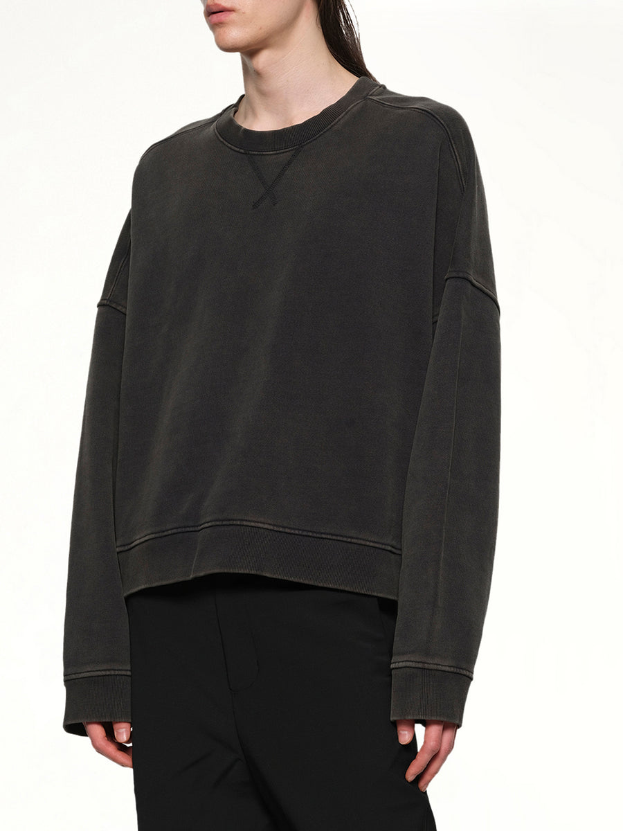 Box Crewneck in Washed Black