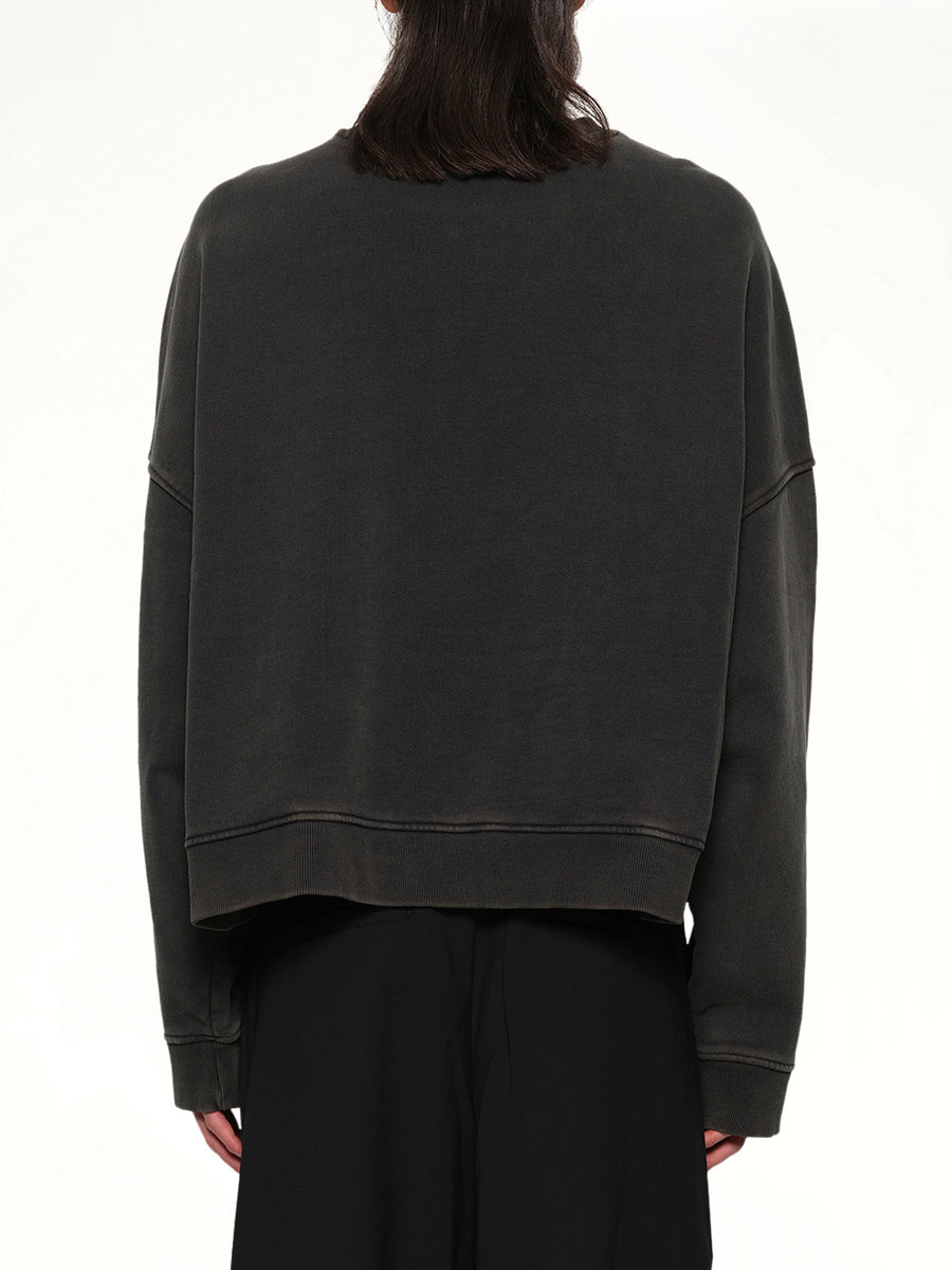 Box Crewneck in Washed Black