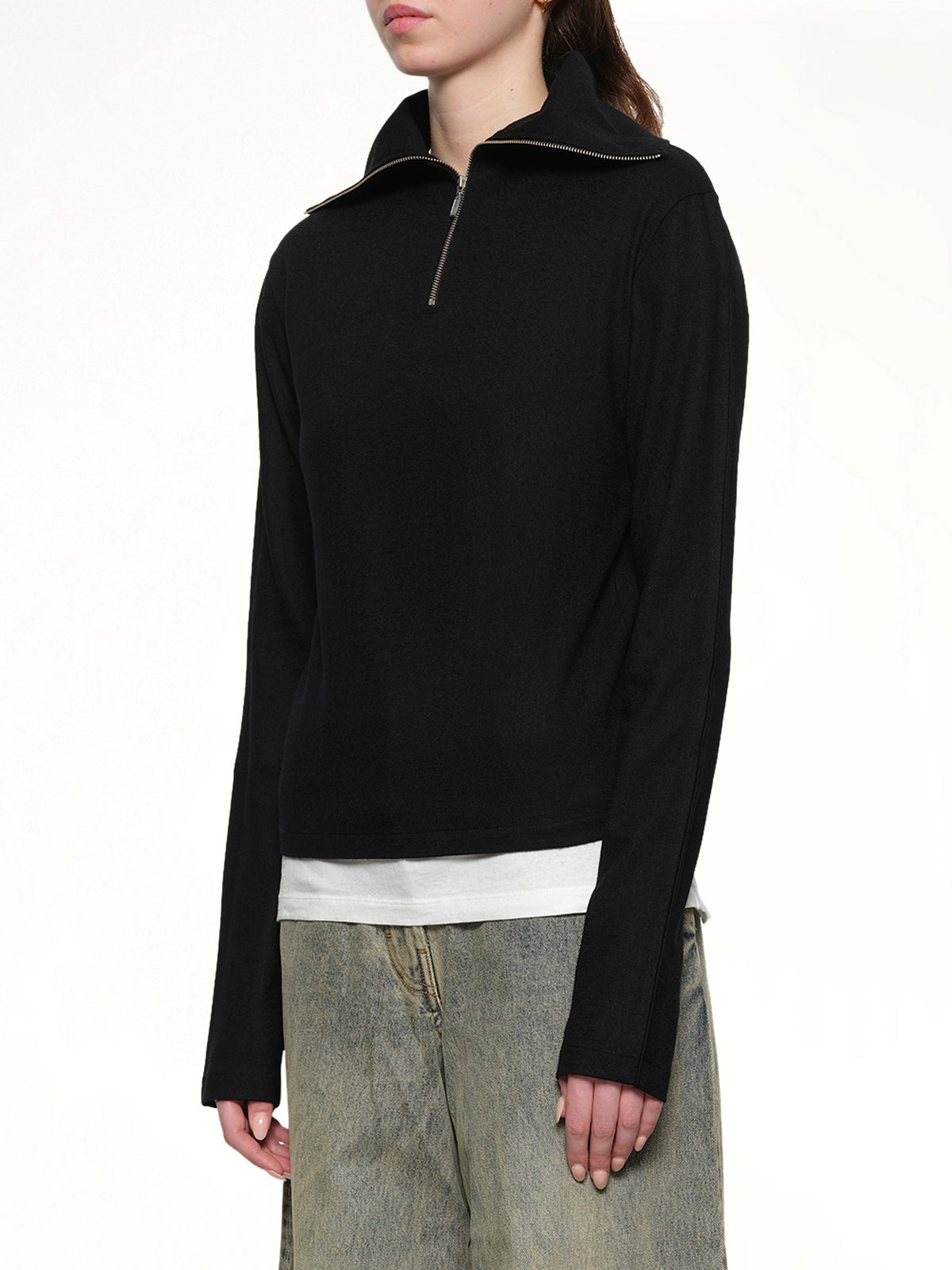 Apex Wool Top in Black
