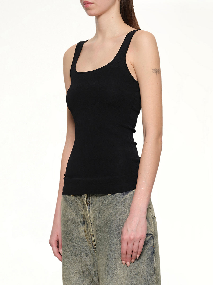 Squared Neck Top in Black