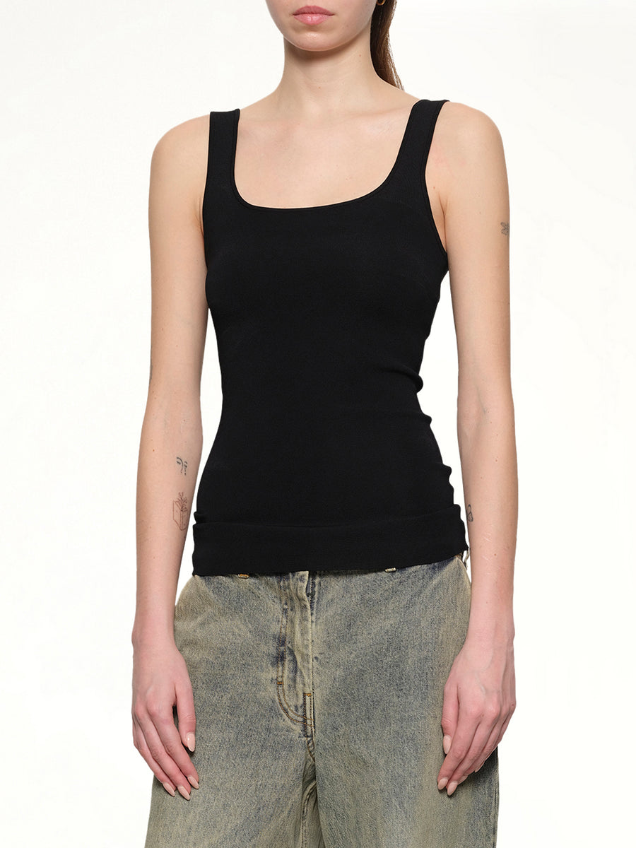 Squared Neck Top in Black