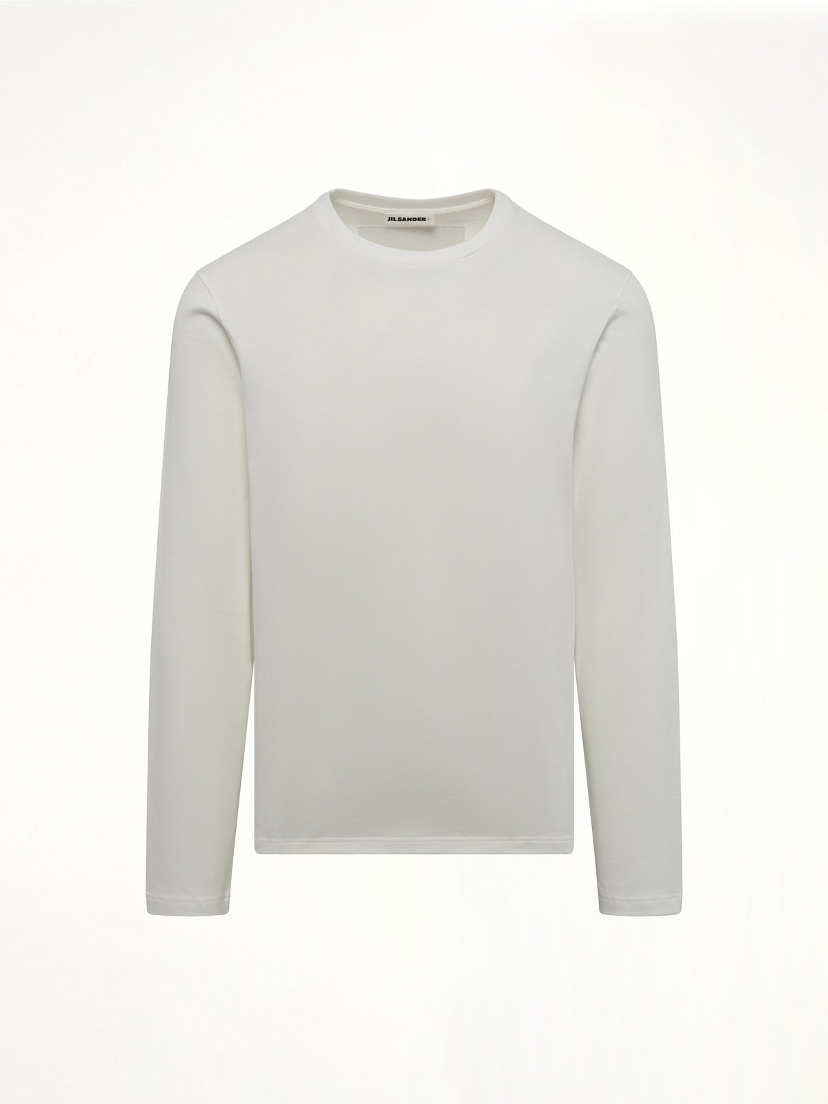 Leather Patch Long Sleeve T-Shirt in Porcelain