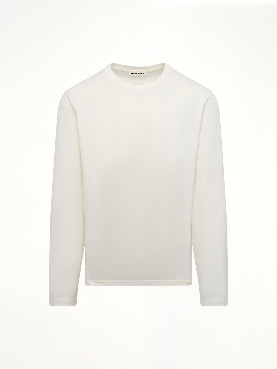 Long Sleeve Logo T-Shirt in Coconut