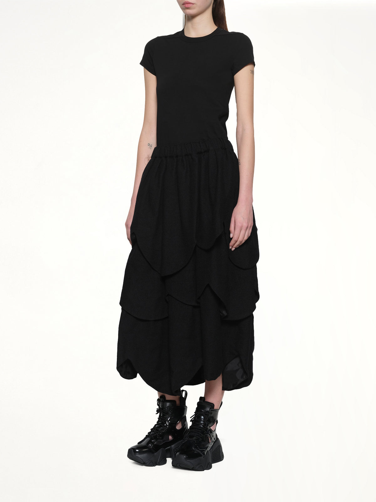 Gathered Skirt in Black