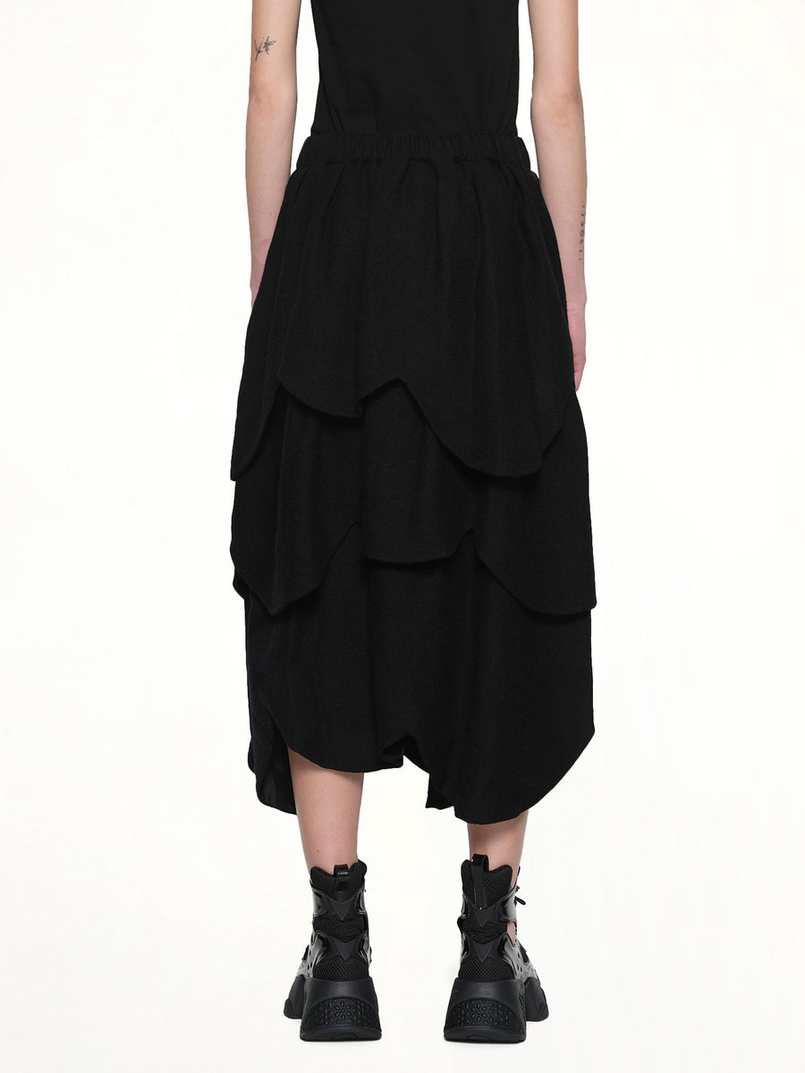Gathered Skirt in Black