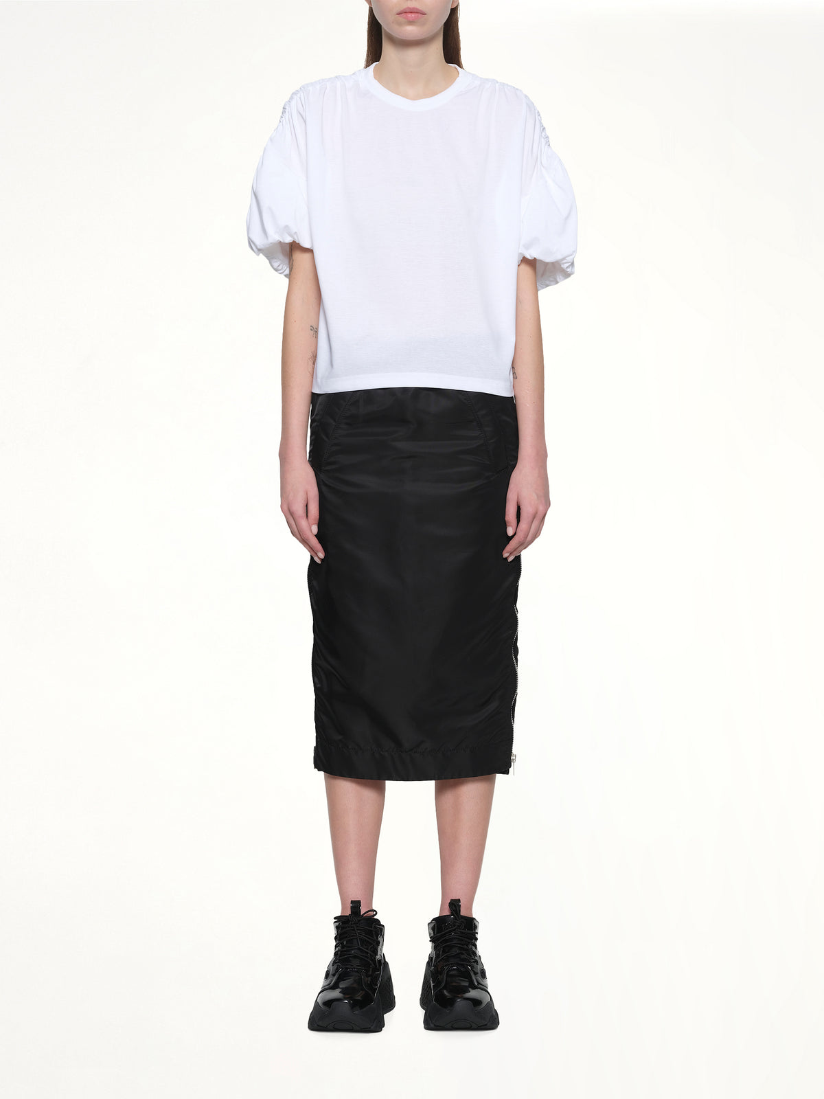 Cotton Ponte T-Shirt in White