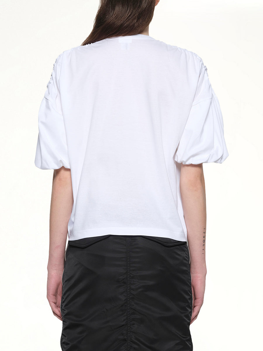 Cotton Ponte T-Shirt in White