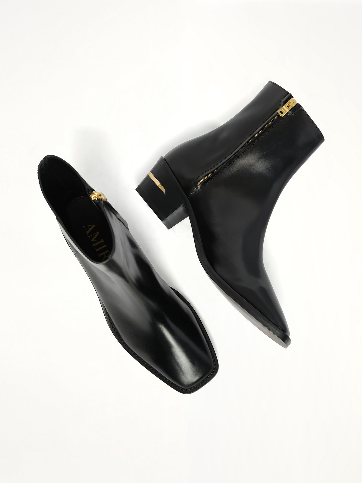 MA Metallic Heel Boot in Black Top View | AMIRI