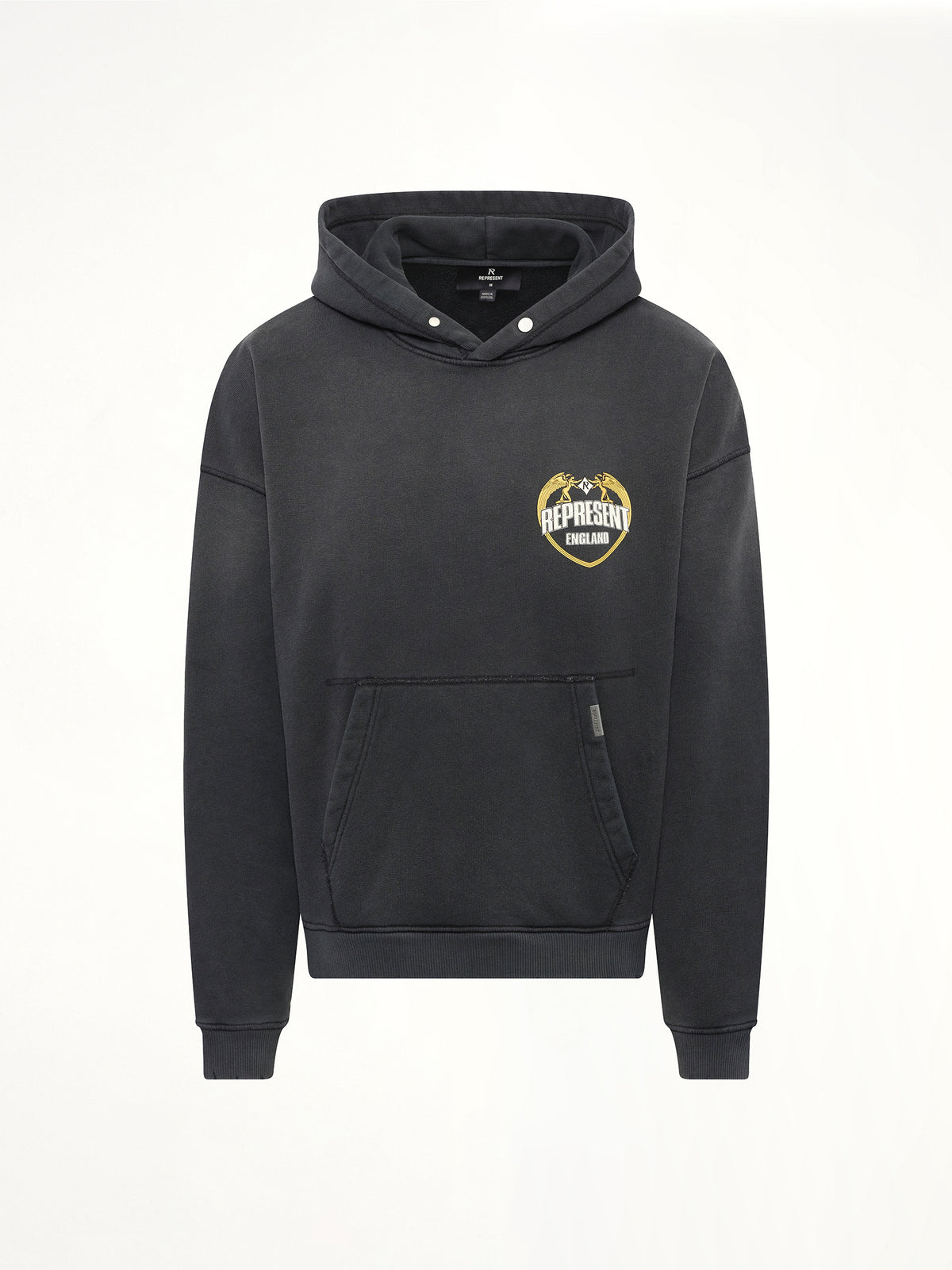 Represent Angel Border Hoodie in Stained Black