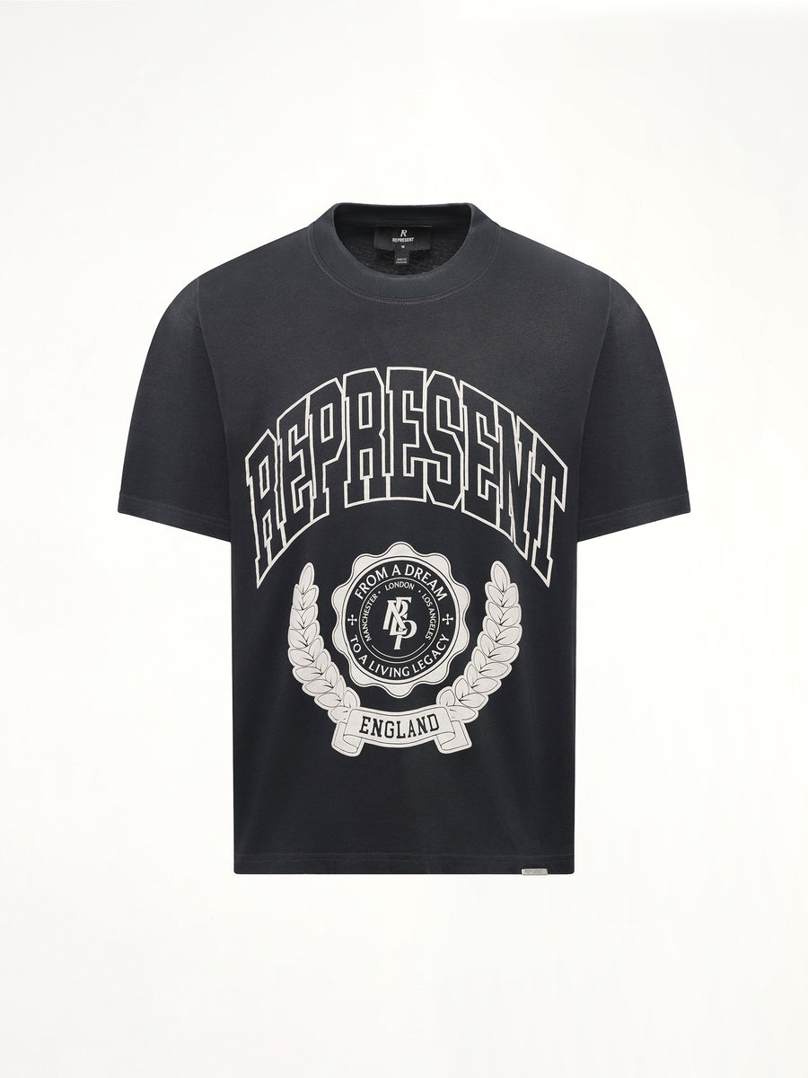 Represent Legacy Crest T-Shirt in Stained Black