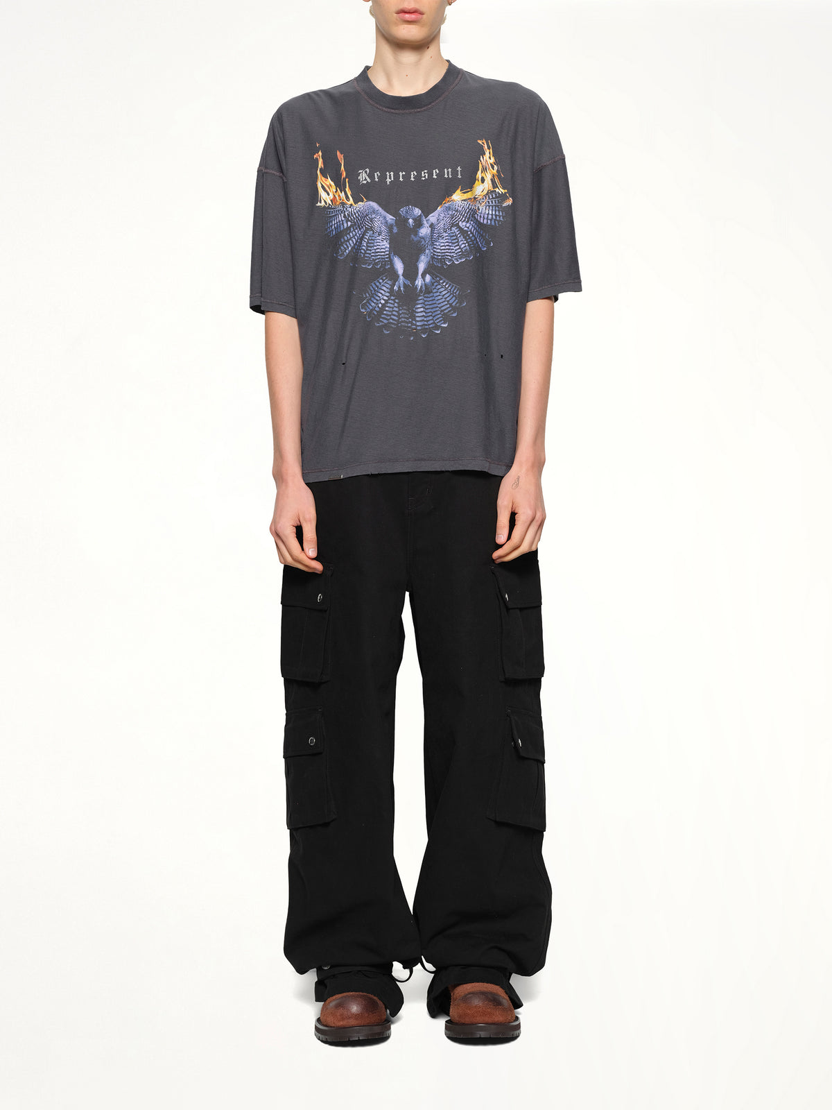 Reversible Living Legacy Falcon T-Shirt in Sun Fade Grey