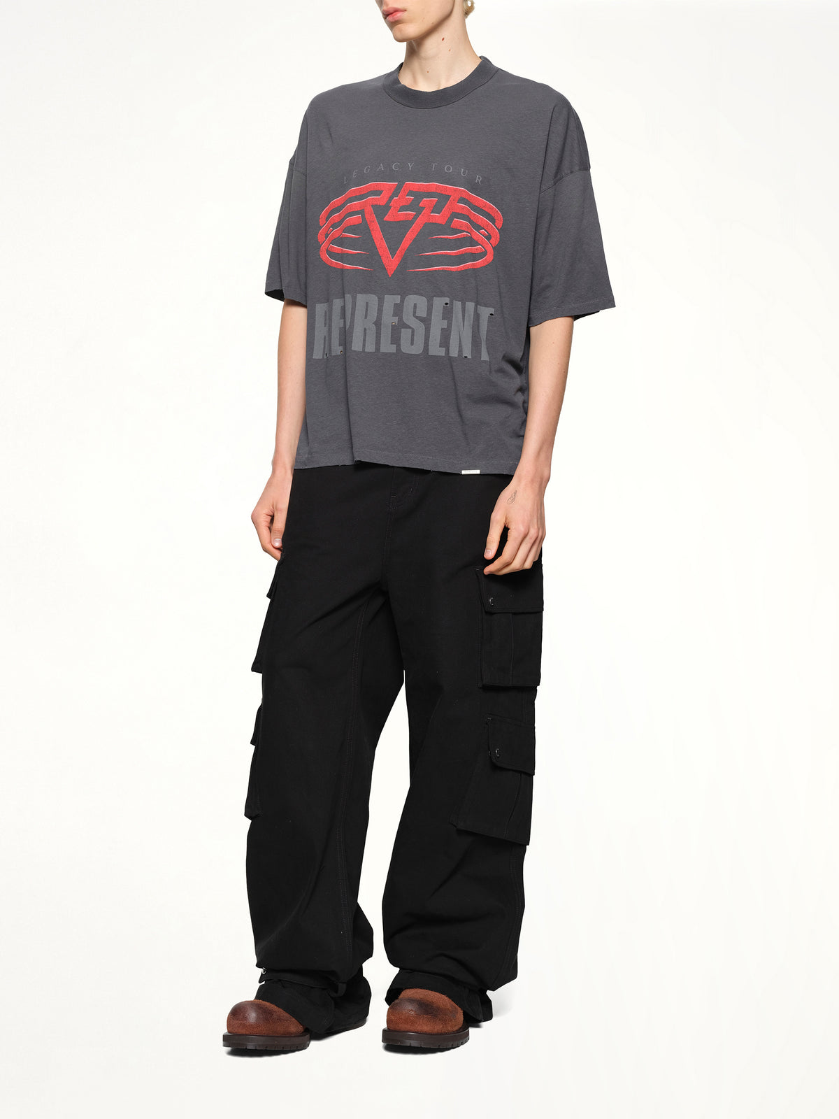 Reversible Living Legacy Falcon T-Shirt in Sun Fade Grey