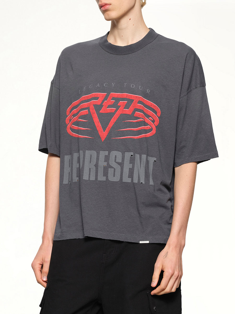 Reversible Living Legacy Falcon T-Shirt in Sun Fade Grey
