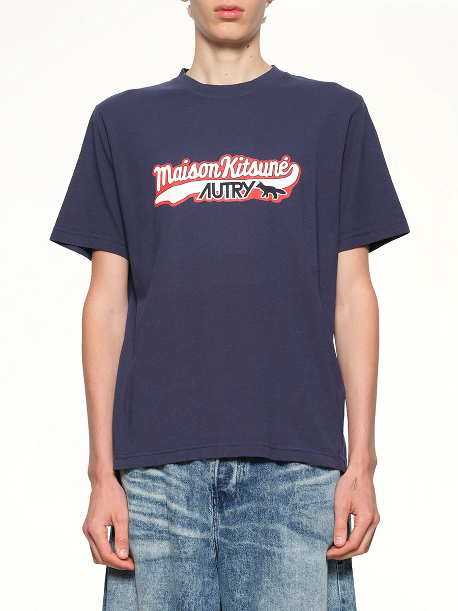 Autry x Maison Kitsune T-Shirt in Blue