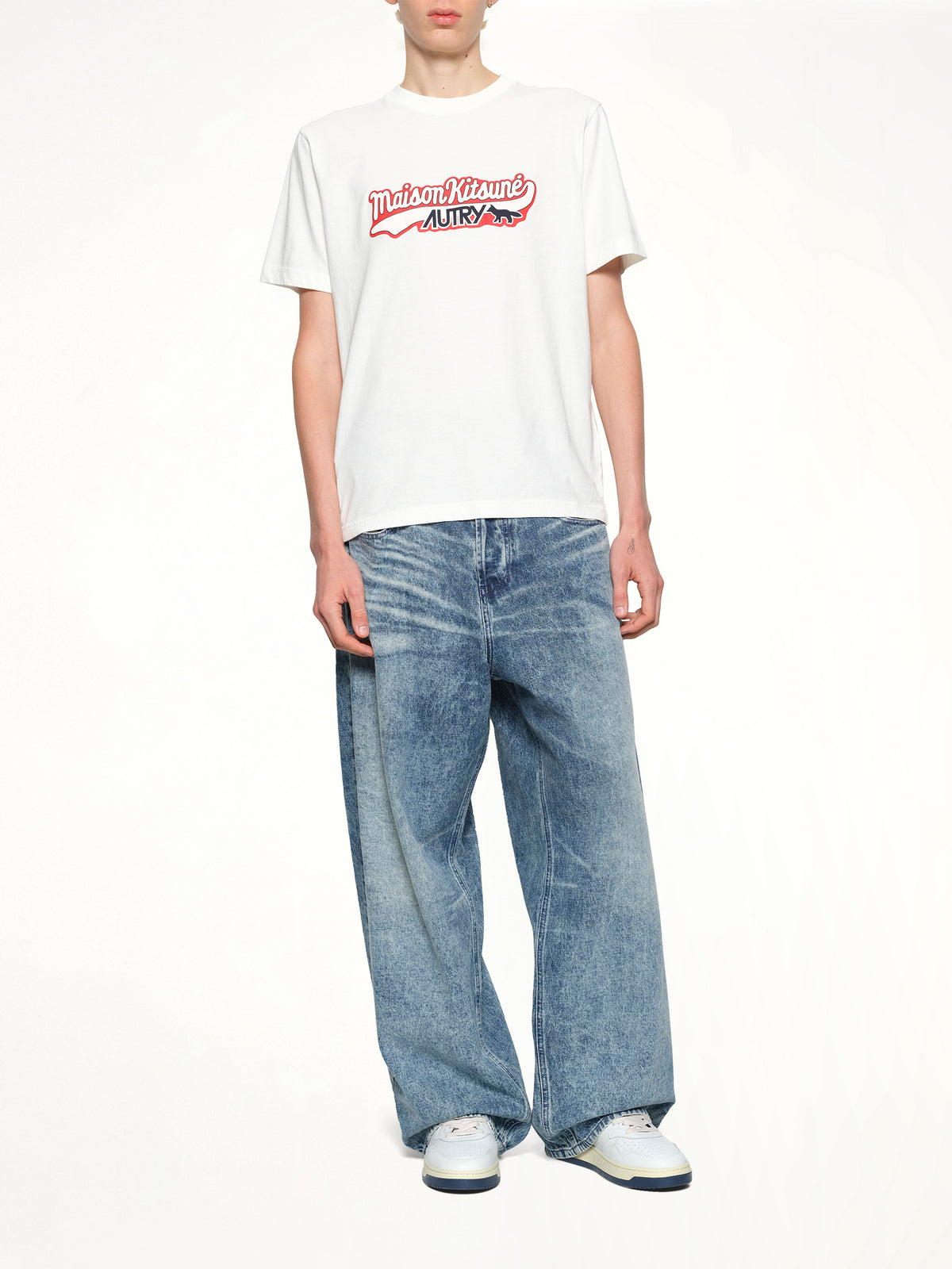 Autry x Maison Kitsune T-Shirt in White