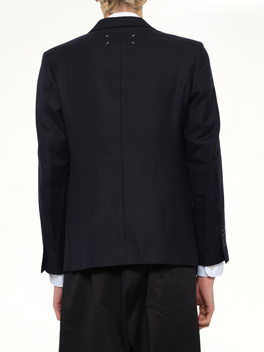 Virgin Wool Blazer in Blue