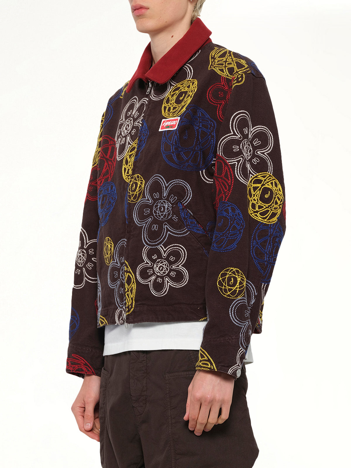Kenzo Futura Zip Up Utility Jacket in Chocolate