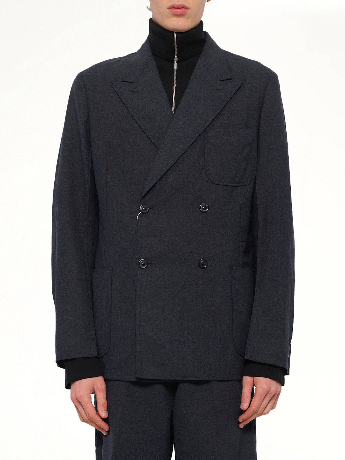 Wool Jacket in Dark Blue