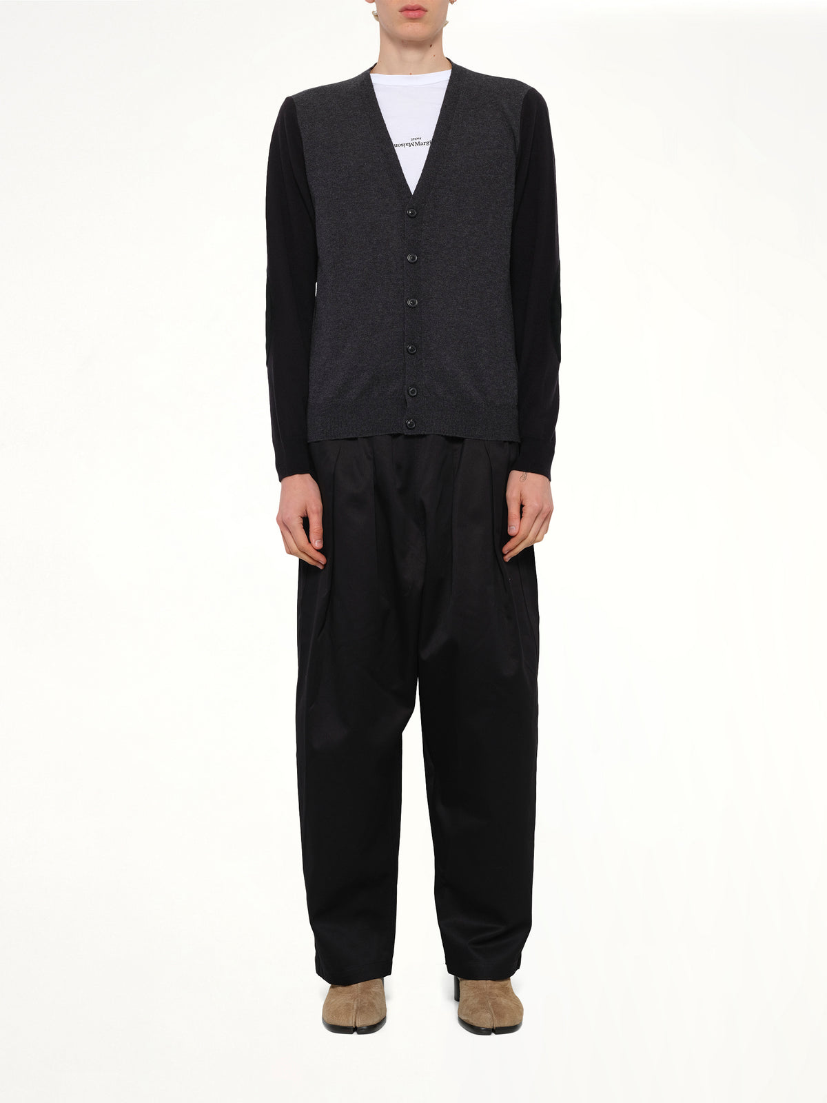 Two-Tone Cardigan in Grey/Black