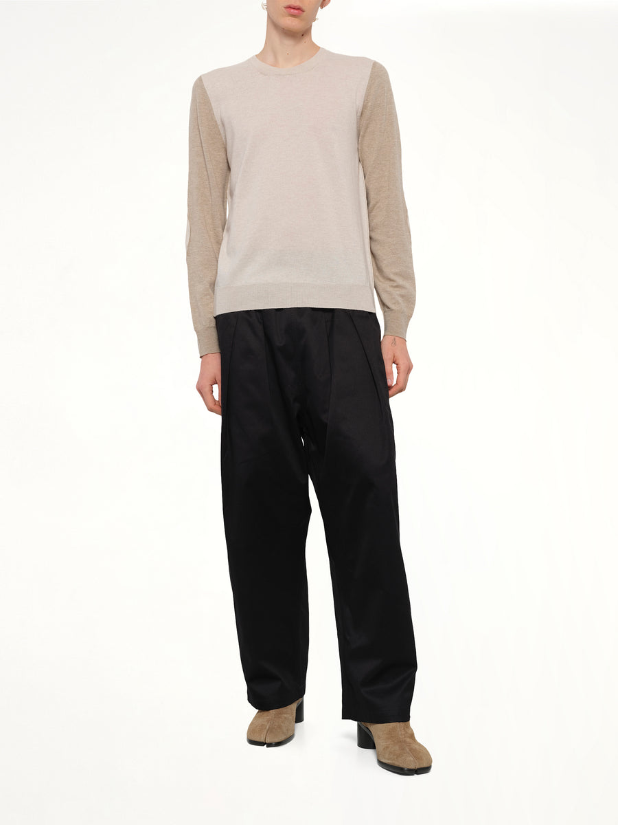 Two-Tone Sweater in Beige/Camel
