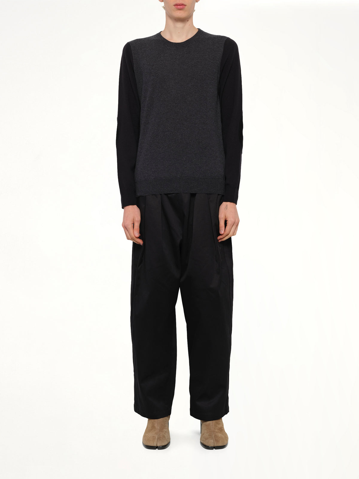 Two-Tone Sweater in Grey/Black