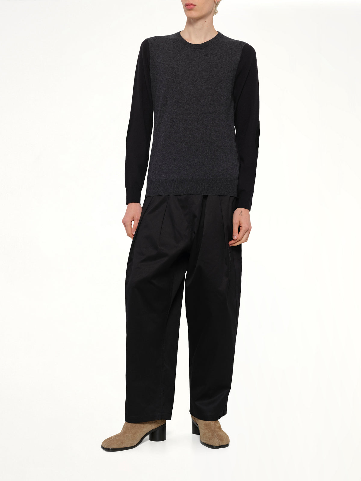 Two-Tone Sweater in Grey/Black