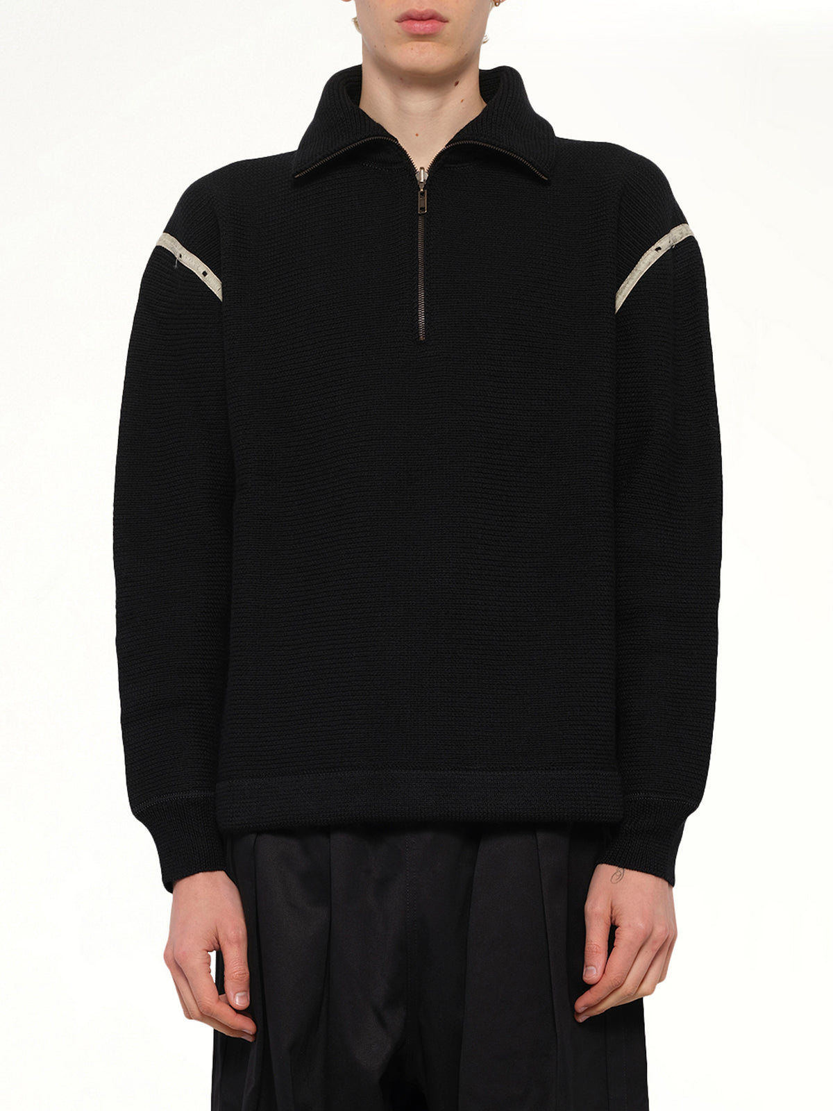 Quarter Zip Sweater in Black