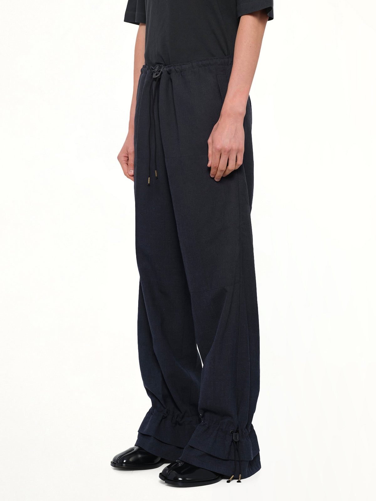 Wool Pants in Dark Blu