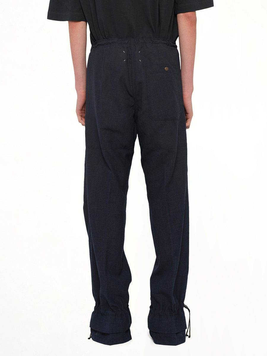 Wool Pants in Dark Blu
