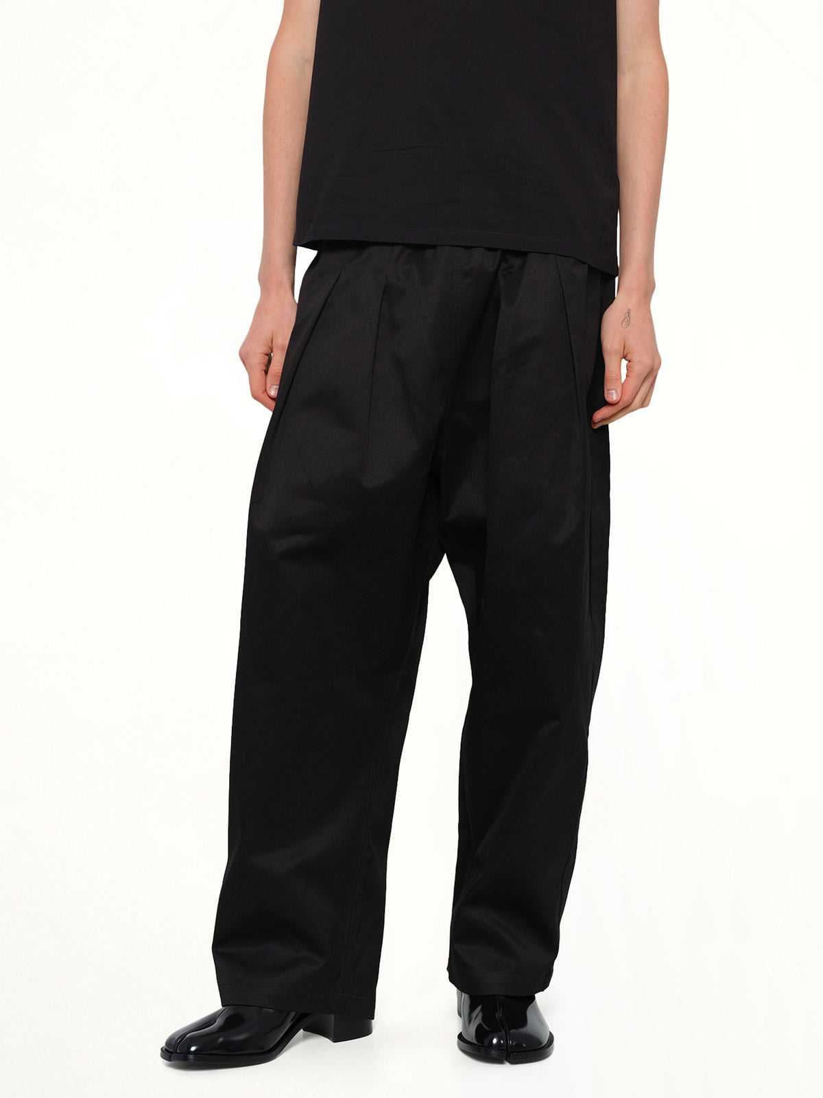 Cotton Twill Pants in Black