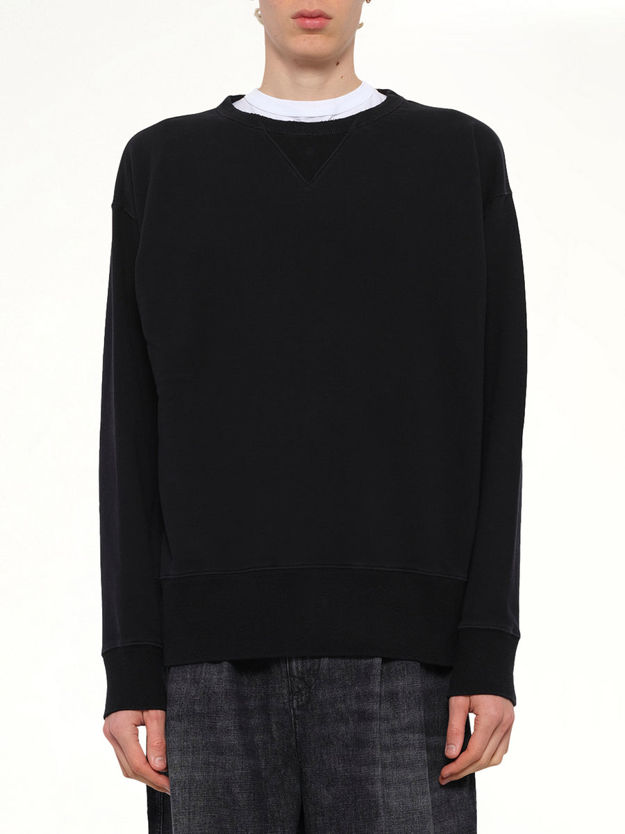 Cotton Fleece Sweatshirt in Black