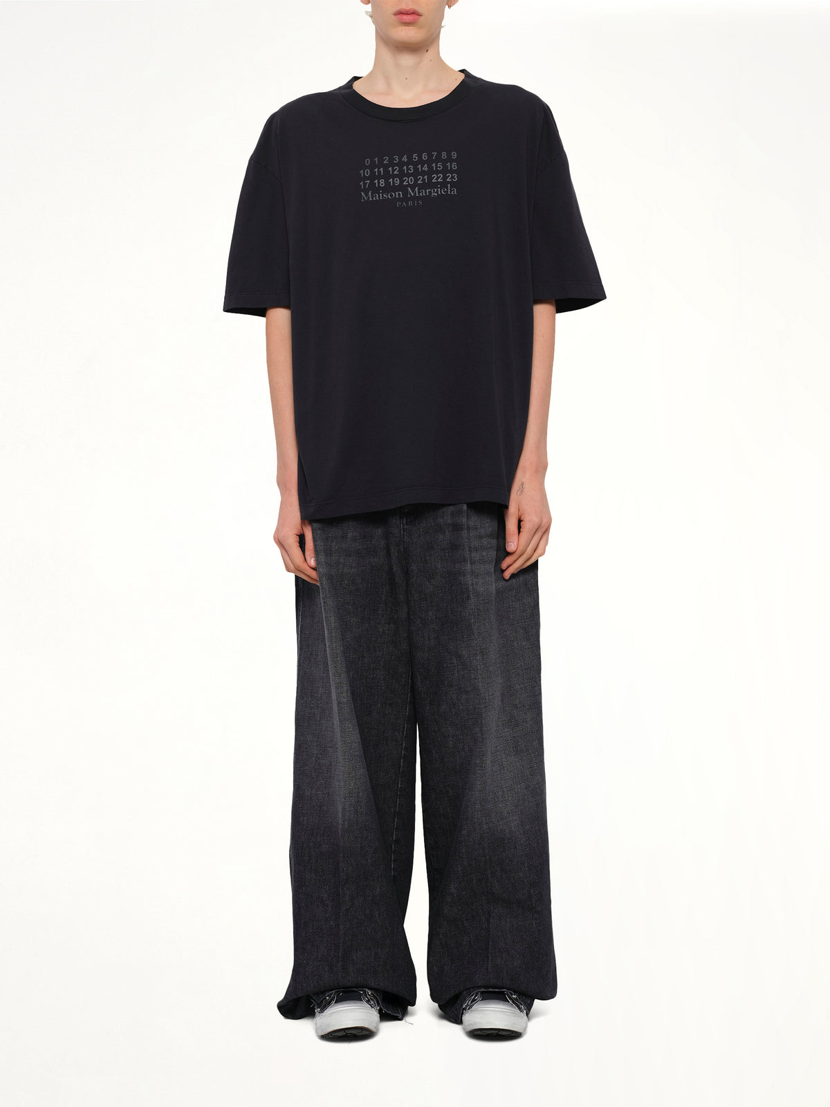 Maison Margiela Logo T-Shirt in Washed Black