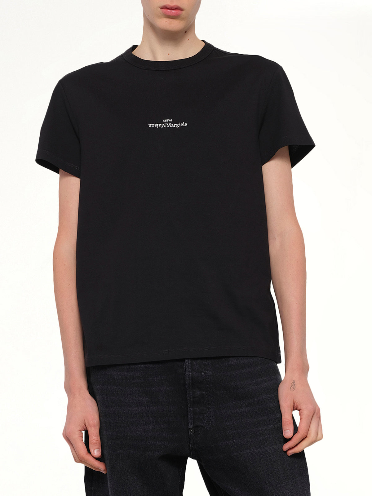 Upside Down Logo T-Shirt in Black
