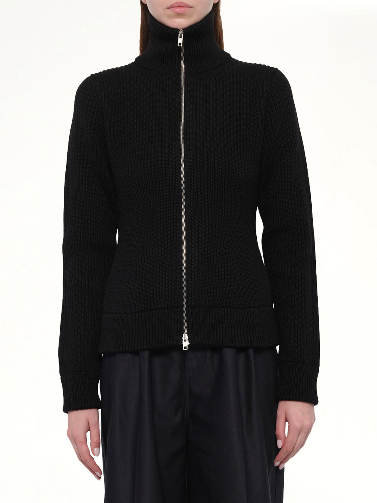 Gauge 5 Zip Cardigan in Black