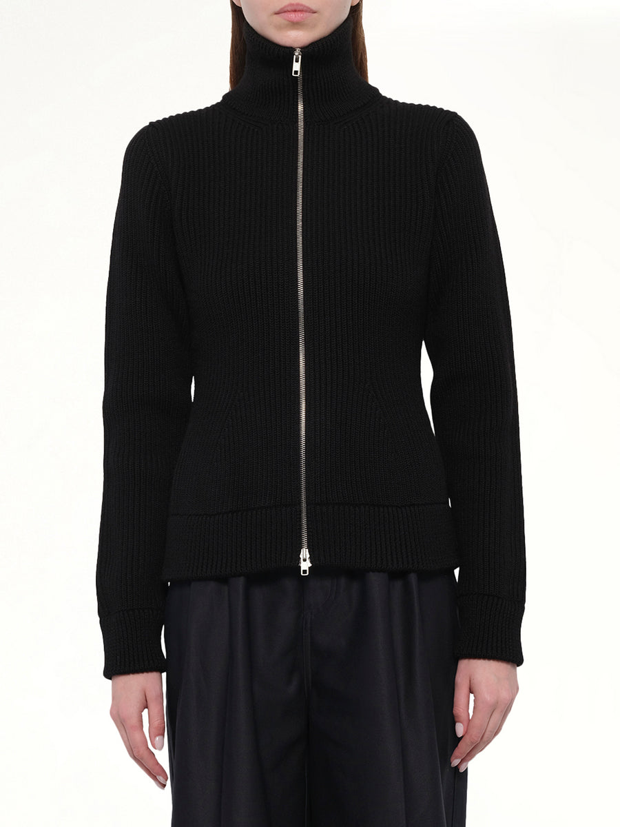 Gauge 5 Zip Cardigan in Black