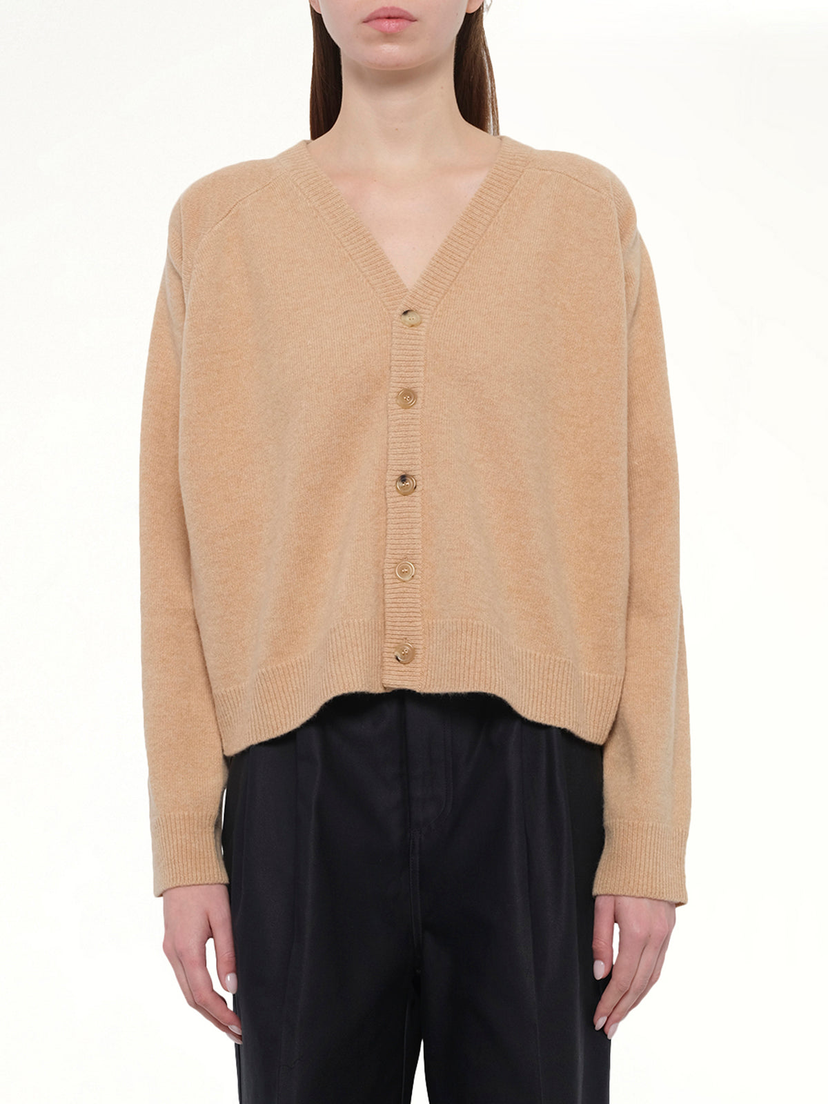 Gauge 7 Wool Cardigan in Camel
