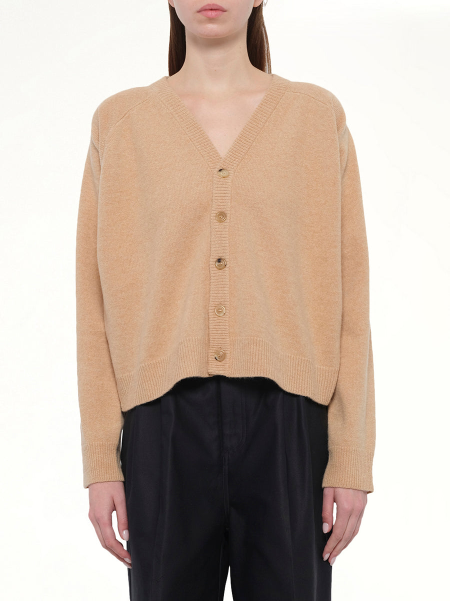 Gauge 7 Wool Cardigan in Camel