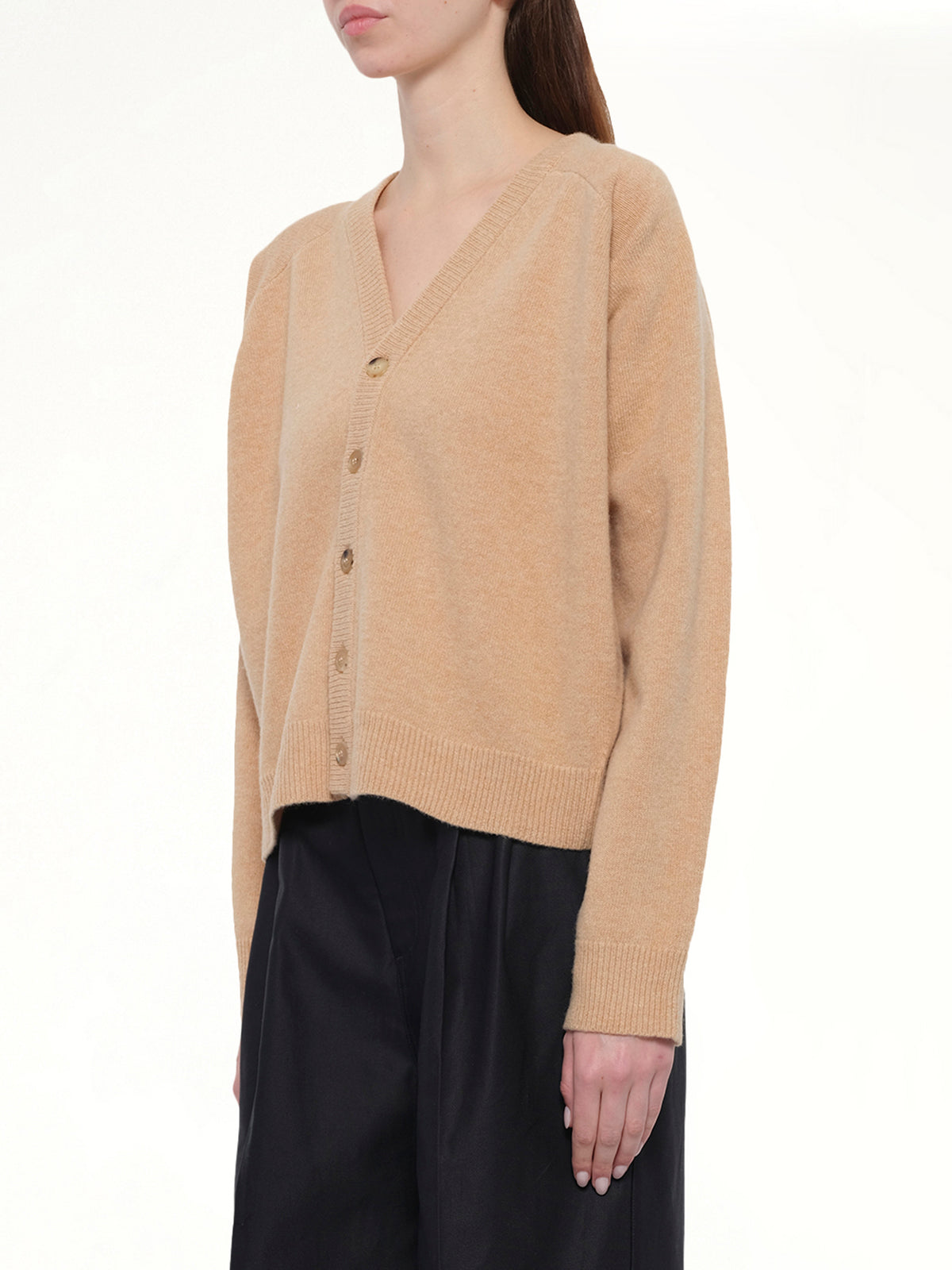 Gauge 7 Wool Cardigan in Camel