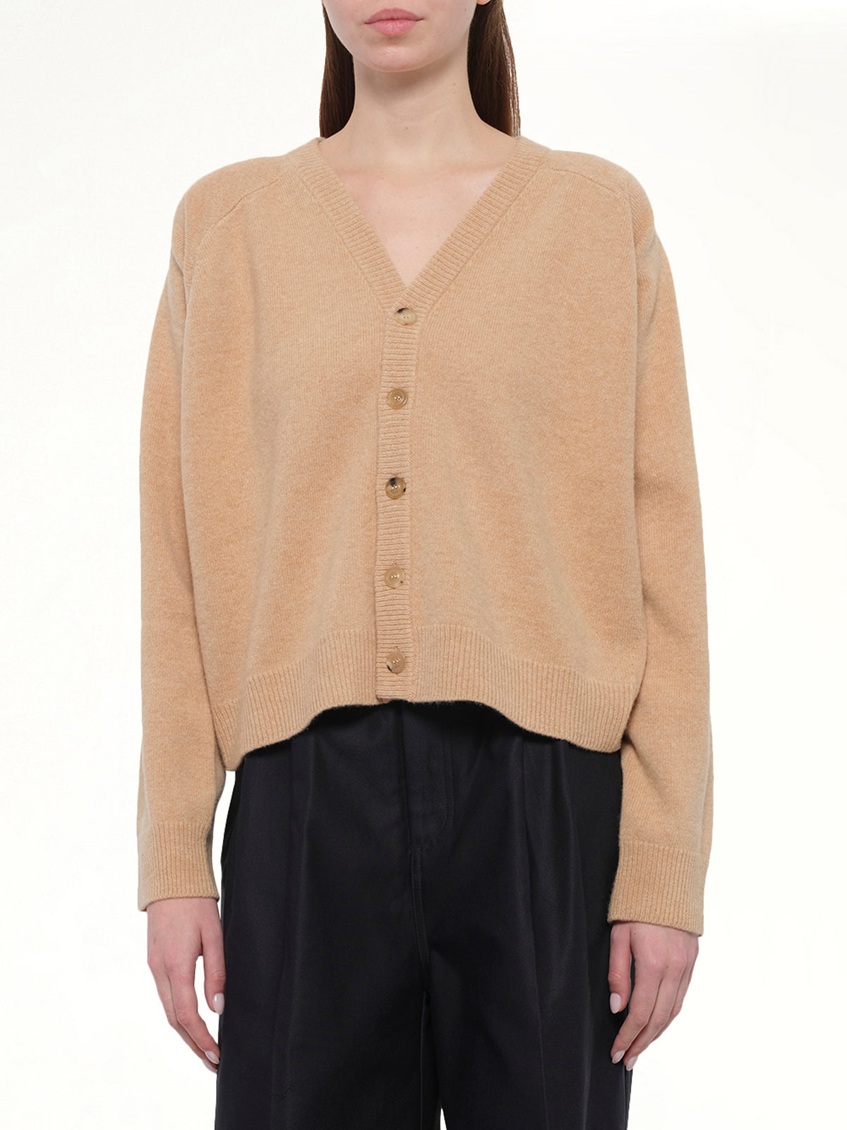 Gauge 7 Wool Cardigan in Camel