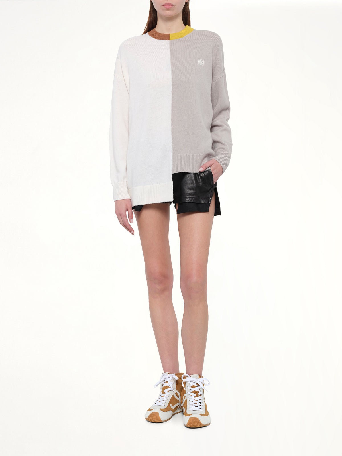 Asymmetric Sweater in Mustard/Bronze