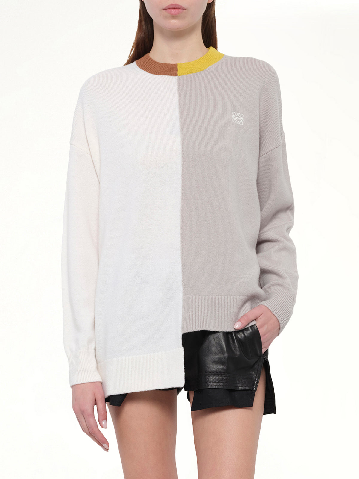 Asymmetric Sweater in Mustard/Bronze