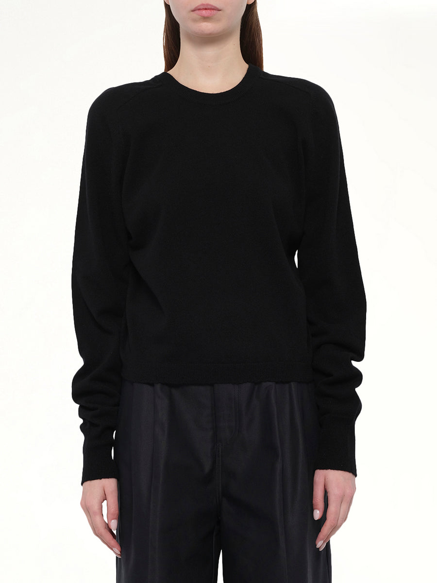 Gauge 14 Gathered Sweater in Black