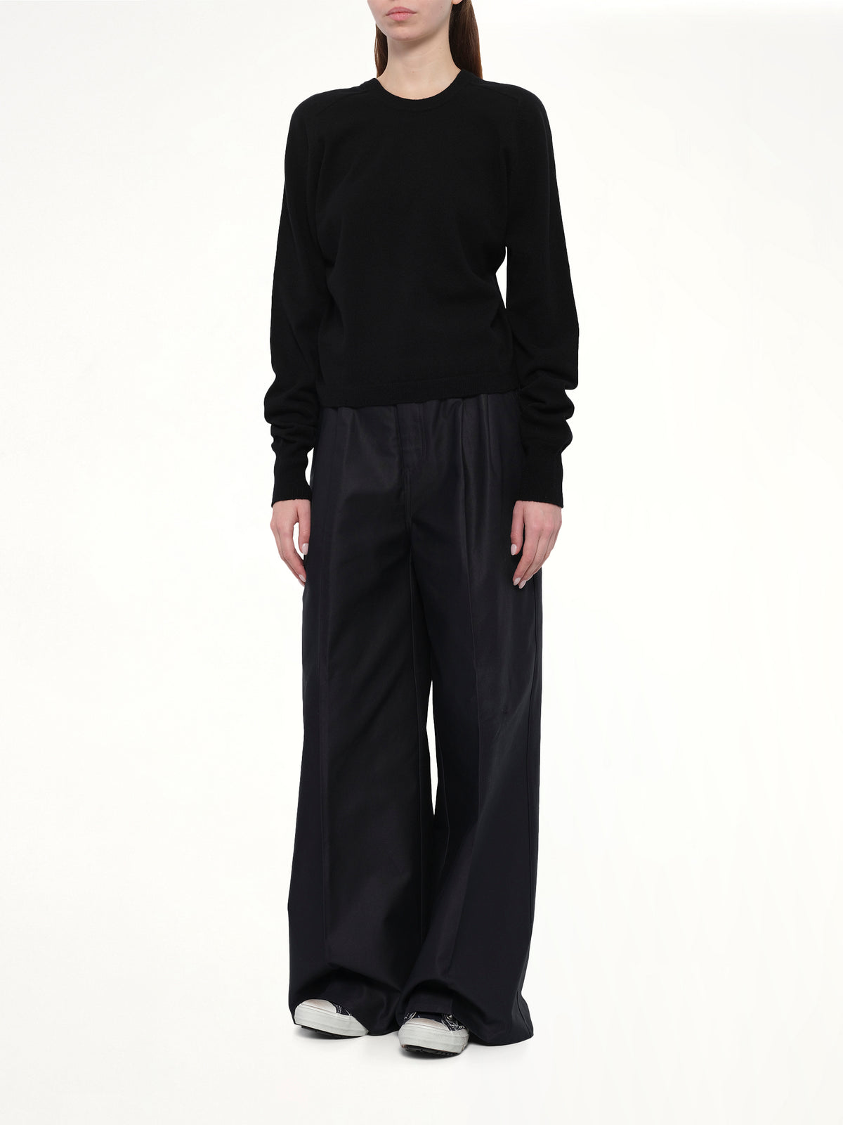 Gauge 14 Gathered Sweater in Black