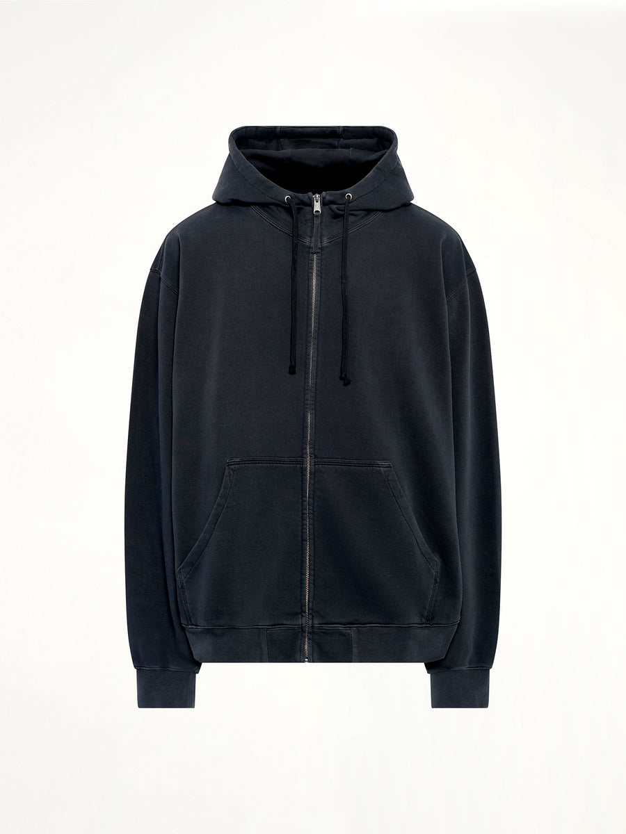 Lightweight Firm Zip Hoodie in Charcoal