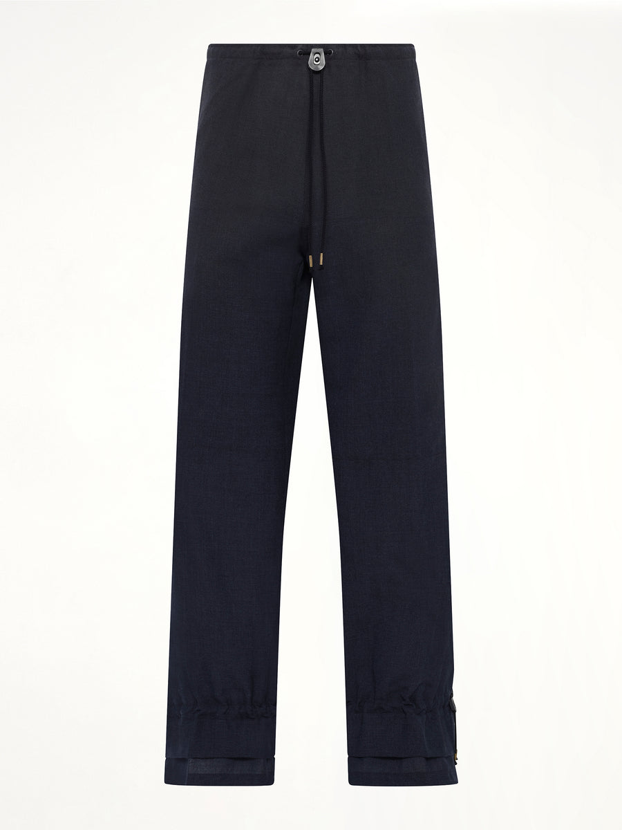 Wool Pants in Dark Blu