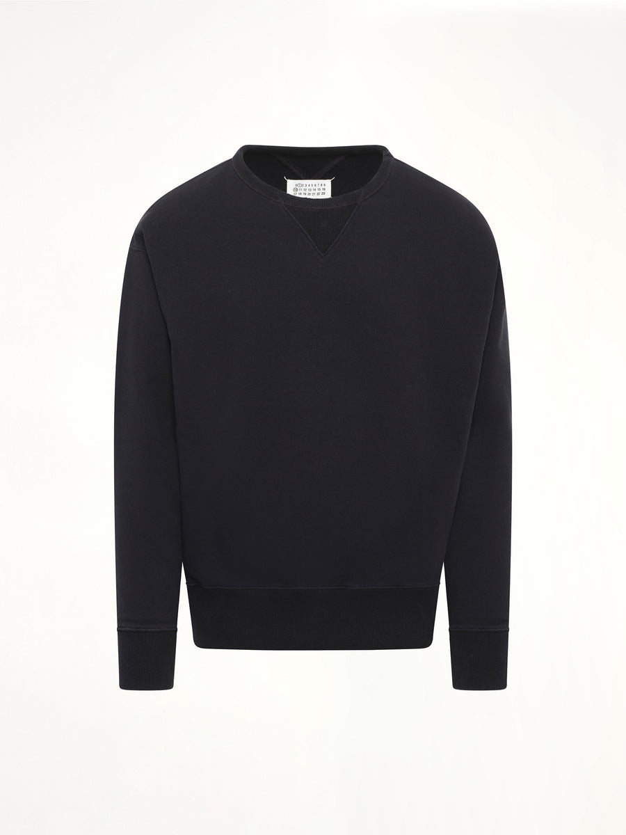 Cotton Fleece Sweatshirt in Black