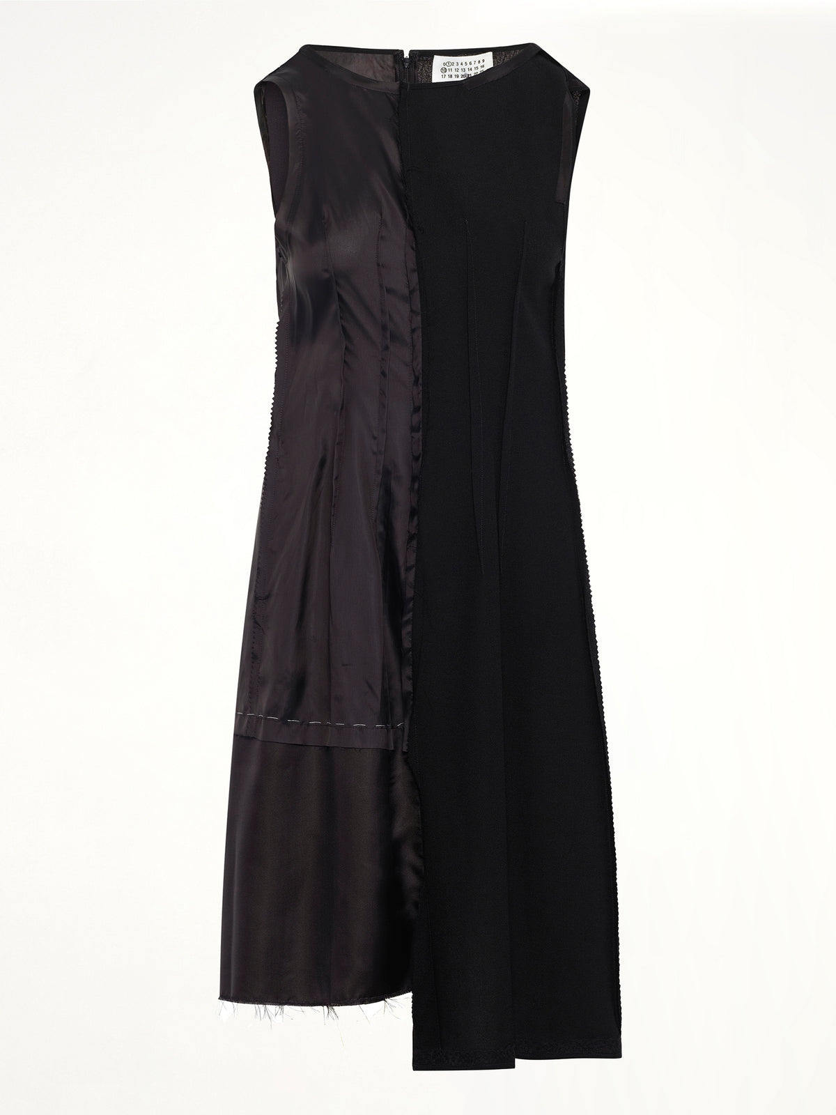 Silk Twill Midi Dress in Black