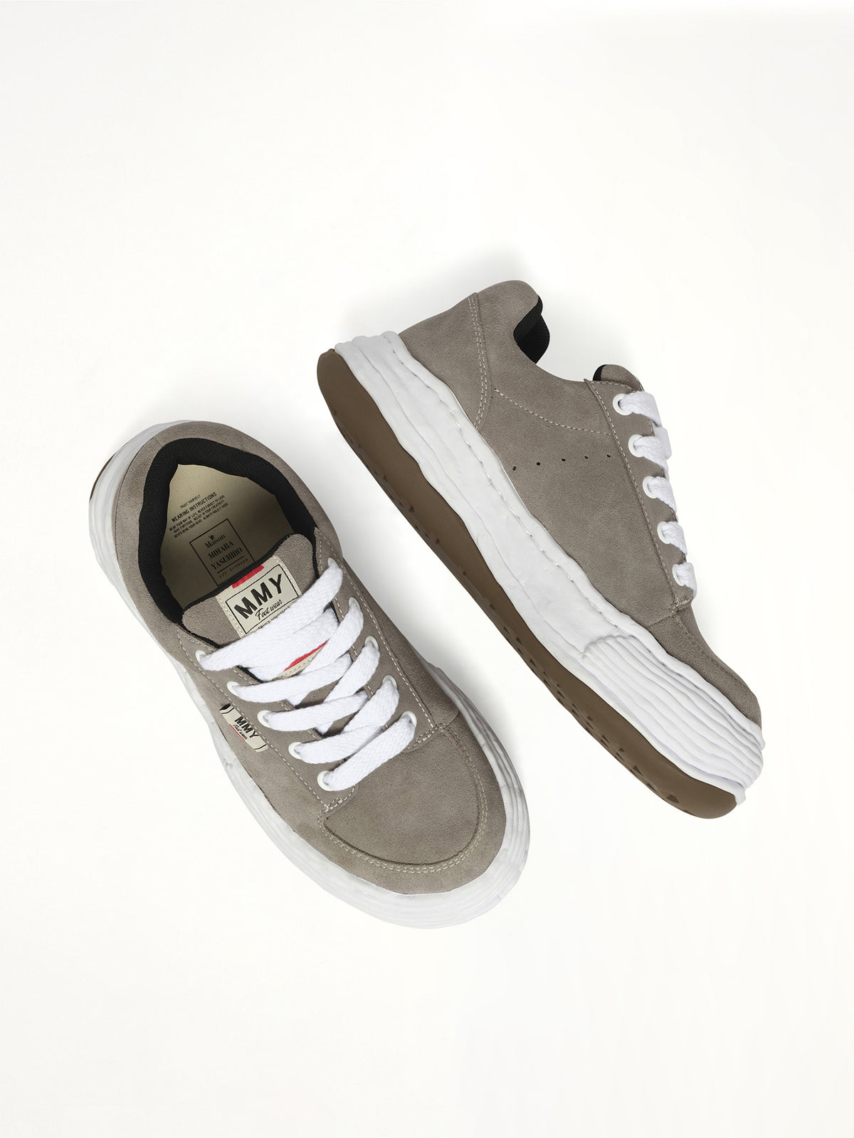 Oliver OG Low Sneaker in Gray Top View | MAISON MIHARA YASUHIRO