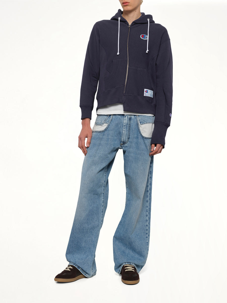 Undercover X Champion Zip Hoodie in Navy